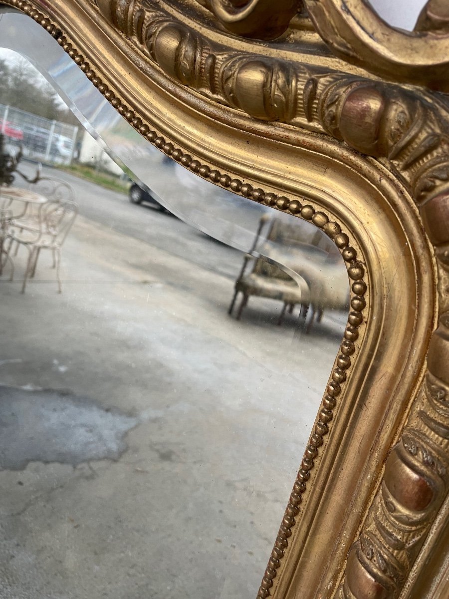 Large Golden Mirror Napoleon III 165 X 92 Cm-photo-6